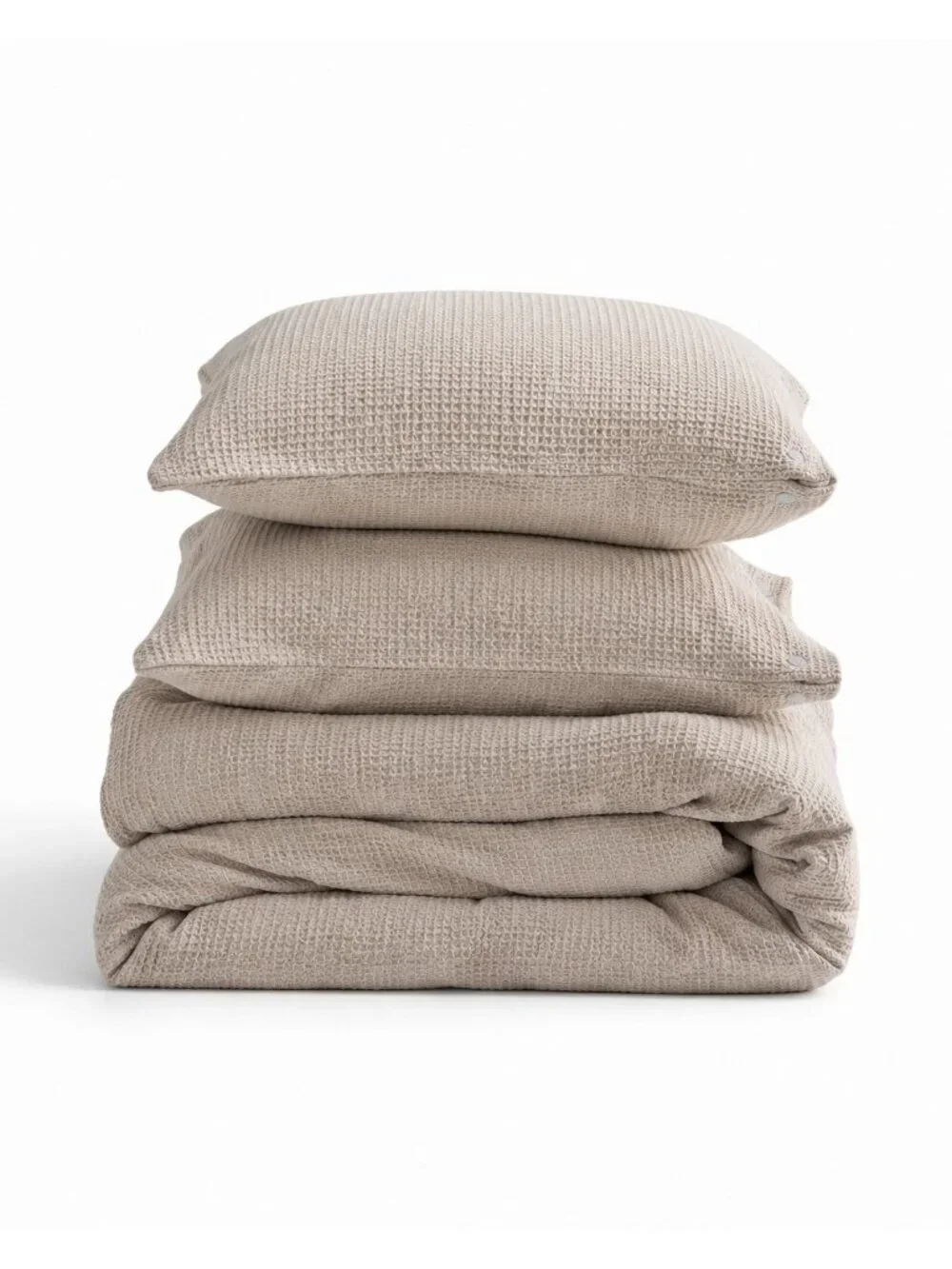 S26a | Quince Organic Luxe Honeycomb Duvet Cover Set King Cal King Sand NWOT